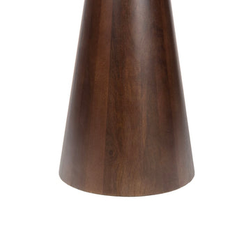 Kaito 18" Rustic Minimalist Round Marble/Wood Accent Table